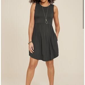 Maurice’s 24/7 Sleeveless Black Round Neck A-Line Dress with Pickets Size XS